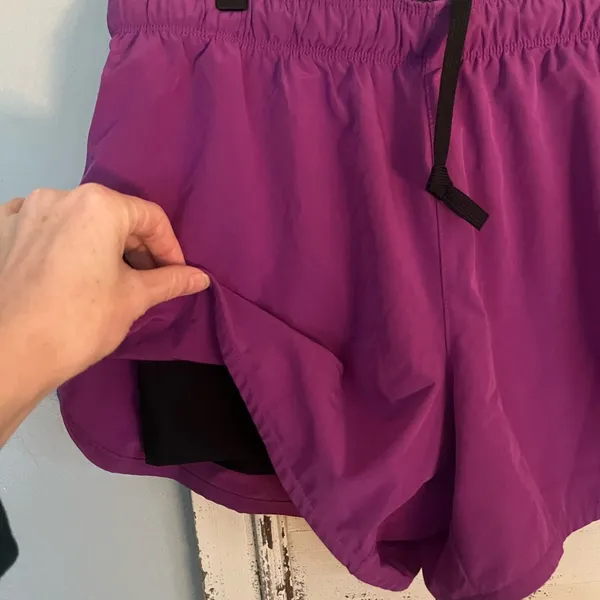 Nike Dri Fit Purple Compression Lined Running Athletic Shorts Women's M - Image 3