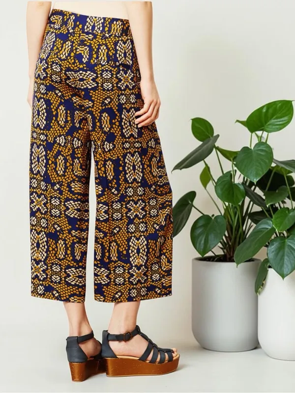 Anthropologie Cartonnier Sampa wide-leg crop pants snake print culottes Size 12 - Image 3