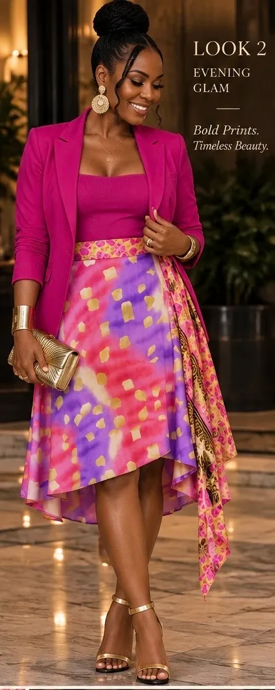 Reversible Indian Silk Wrap Skirt — Elevated Elegance Multiple - Image 2
