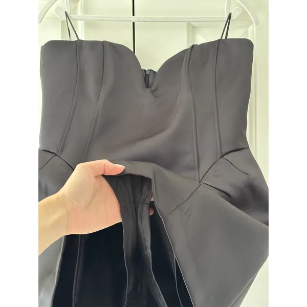Zara Strapless Black Mini Dress Large New With Tags - Image 3