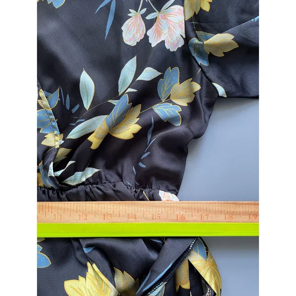 Baltic Born Black Sicily Maxi Floral Satin Dress Size XXL - Image 14