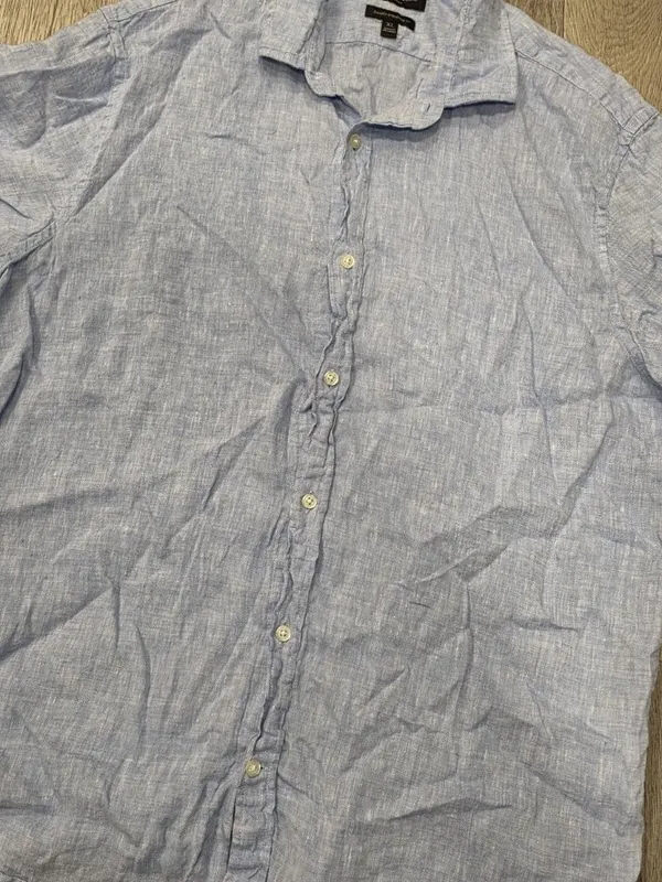 Banana Republic Mens Light Blue Linen Button-Up Shirt XL Camden Standard Fit - Image 4