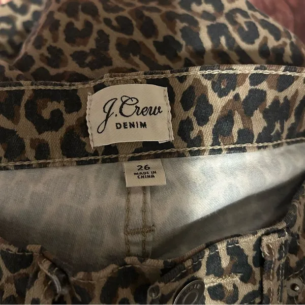 Women’s J. Crew Cheetah Print Skinny Jean Size 26 - Image 3