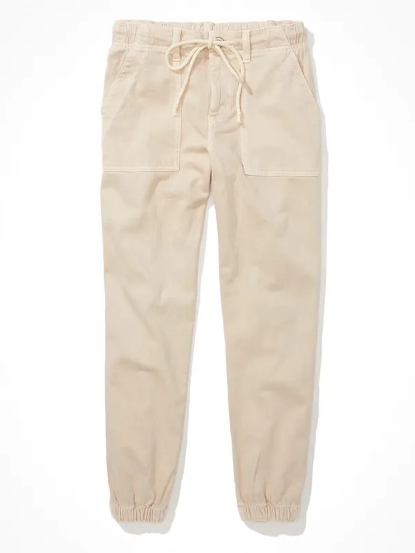 American Eagle Stretch Tomgirl Utility Jogger in Cream Size 2 Regular - Image 4