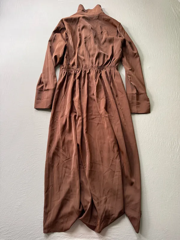 Shein satin long-sleeve maxi shirt dress - Image 8