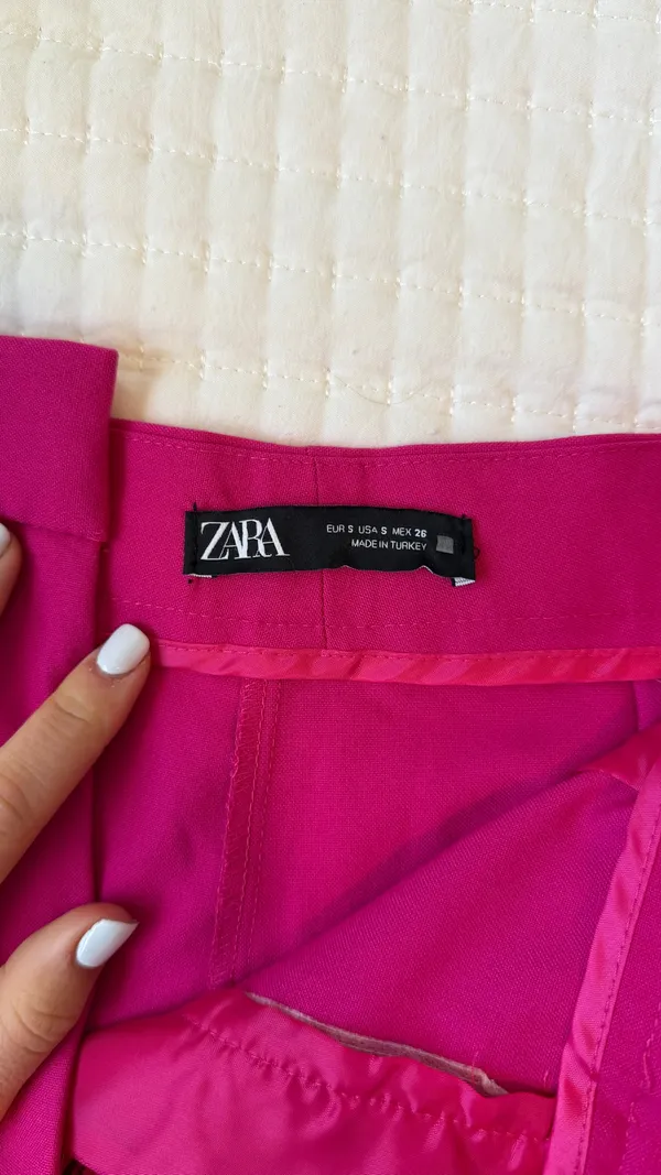 ZARA Pants Wide-Leg Menswear Fuchsia S - Image 4