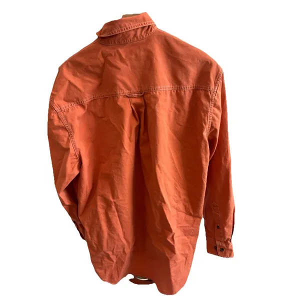 Vtg Timberland TBL-73 Orange Canvas Jacket CAT &‎ Floral Embroidery Women’s S - Image 2