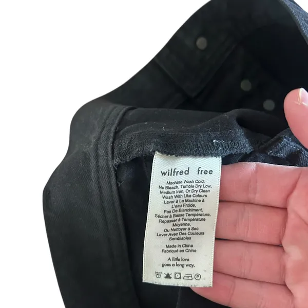 Aritzia Wilfred Free Black Straight Leg Button Fly Canvas Pants Jeans Sz 0 - Image 3