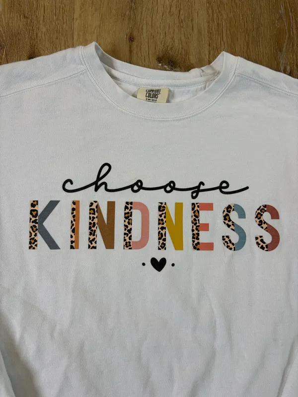 Comfort Colors Choose Kindness Graphic Crewneck Sweatshirt - Image 3