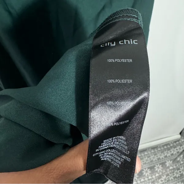 NWT‎ City Chic Shimmer Slip Dress In Jade Green Size 14 - Image 8