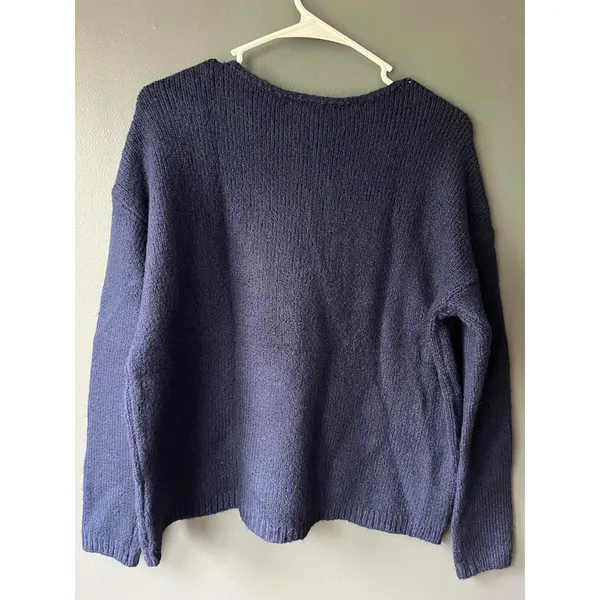 Tribal Jeans Navy Blue Ski Sweater Medium - Image 2