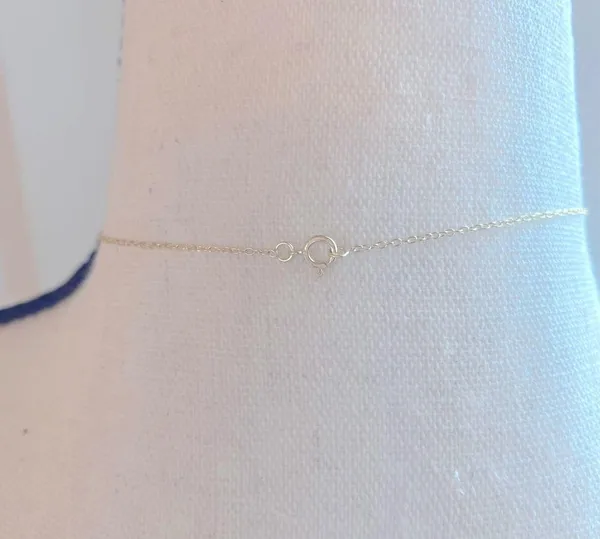 Silver & periwinkle crown key necklace - Image 4