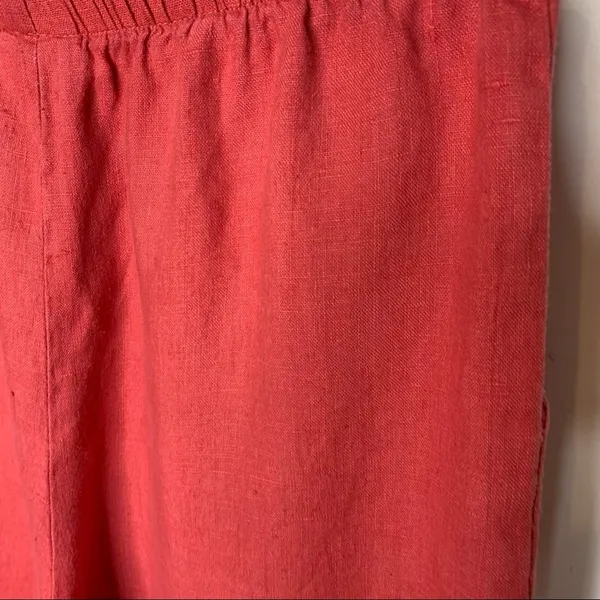 IVY Brand Linen Cropped Pants Capri Sz Medium Naturecore - Image 2