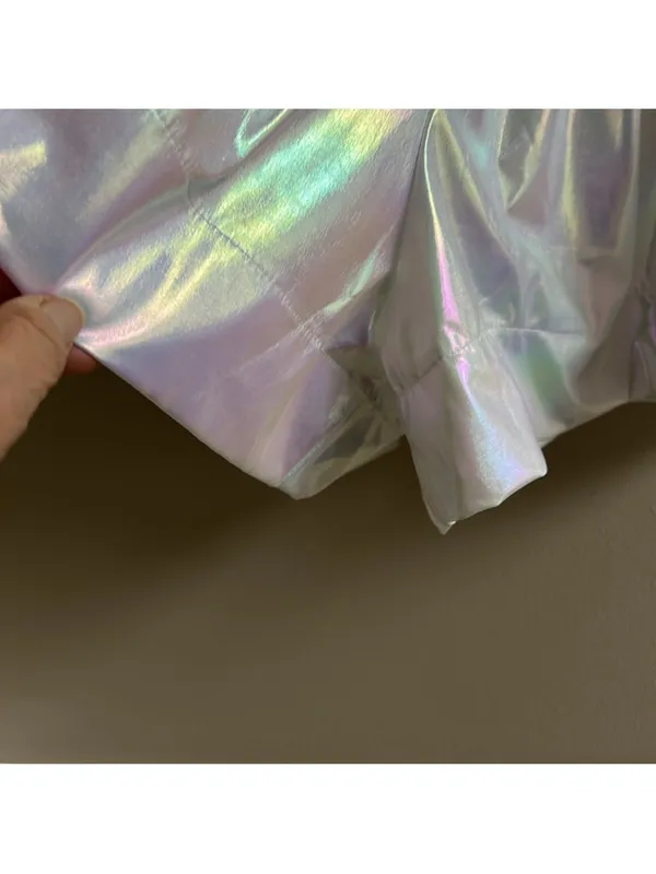 Queen of Sparkles Swing womens shorts in Iridescent White XS - Image 4