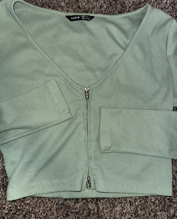 Shein Top Long Sleeve Green - Image 2