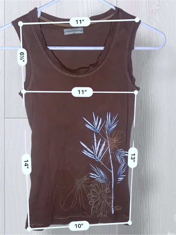 O'NEILL Women’s Vintage Y2K Graphic Tank Top Mauve Plum Dusty Rose Floral Palm - Image 9