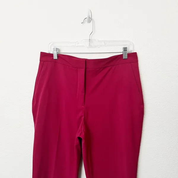 [ZARA] Red High Rise Straight Leg Ankle Length Trouser Work Career Pants NWT 10 - Image 4