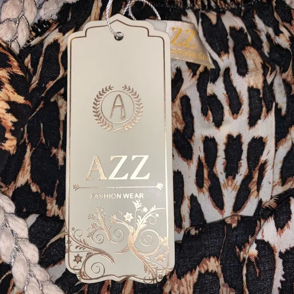 NWT‎ Azz Leopard Print Maxi Dress Small Brown - Image 5