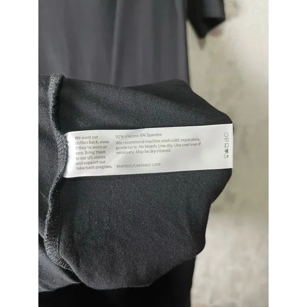 Eileen‎ Fisher Black V-Neck Shift Dress Short Sleeve Minimalist Capsule Size XS - Image 5