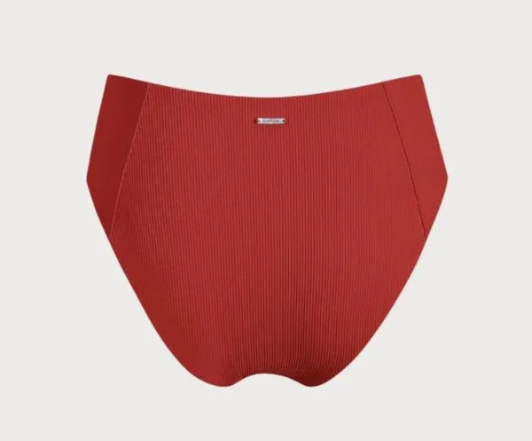 Berlook Red Ribbed Seam Full Coverage Bikini Bottom ONLY 62 - Image 6