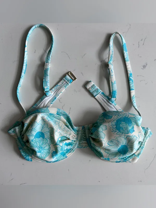 Shade & Shore Aqua Floral Women’s Two-Piece Swim Suit - Image 2