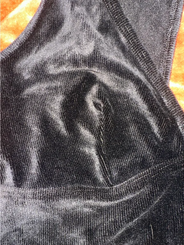 Velour black crop top Size M - Image 2