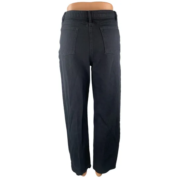 Aritzia Wilfred Free Women Black High Rise Straight Leg Loose Denim Jeans Size 4 - Image 4
