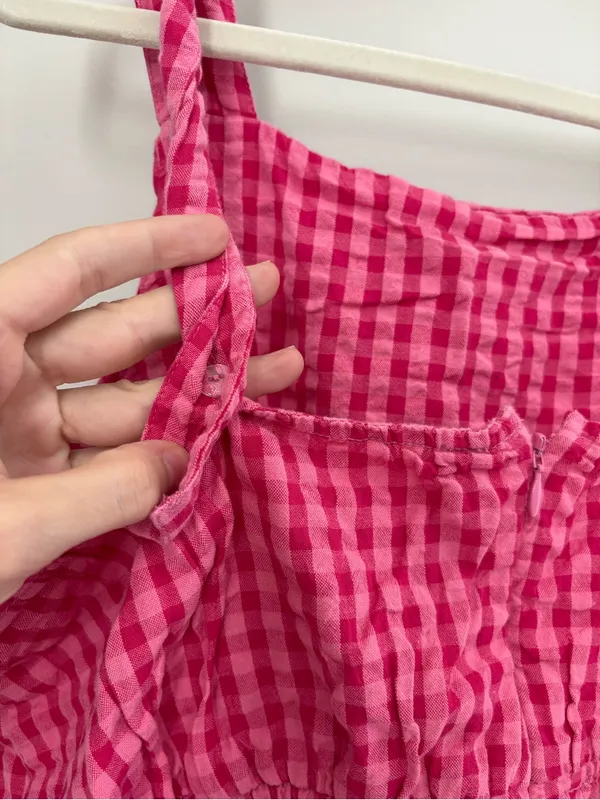Anthropologie Somerset Gingham Romper size Large - Image 9