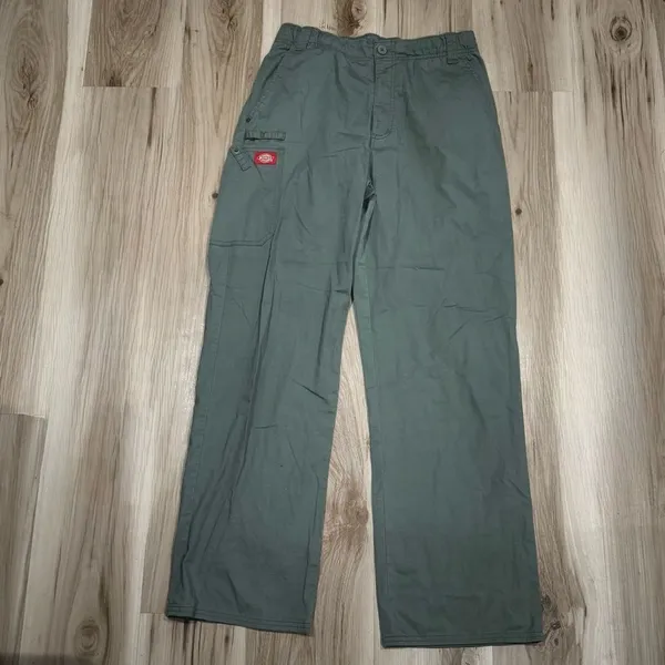 Dickies Green Straight Leg Cargo Scrubs Pants Women’s Small - Image 2