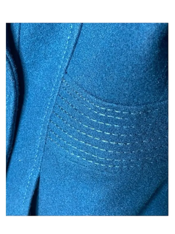 Miss Sixty ☻︎ Wool Double Breasted Pea Coat w/ Stitch Detail ☻︎ Aegean Blue ☻︎ S - Image 6