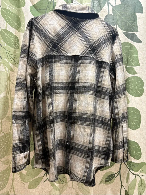 Kori Black & Cream Plaid Button-Front Jacket - Image 4