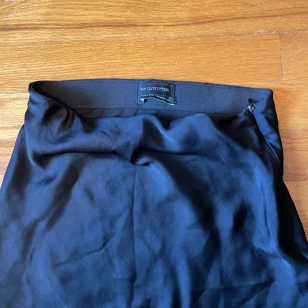 Urban Outfitters Black Satin Midi Skirt - Image 2