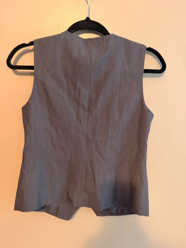 Commense NWT XS Womens Gray Sleeveless Button-Up Vest XS Polyester Blend - Image 2