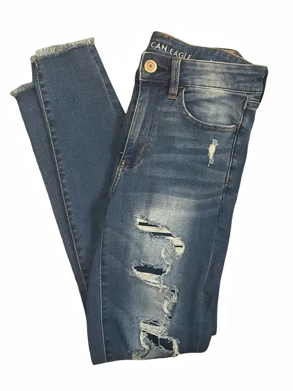 American Eagle Super Stretch Distressed Skinny Jeans Size 6 - Image 3