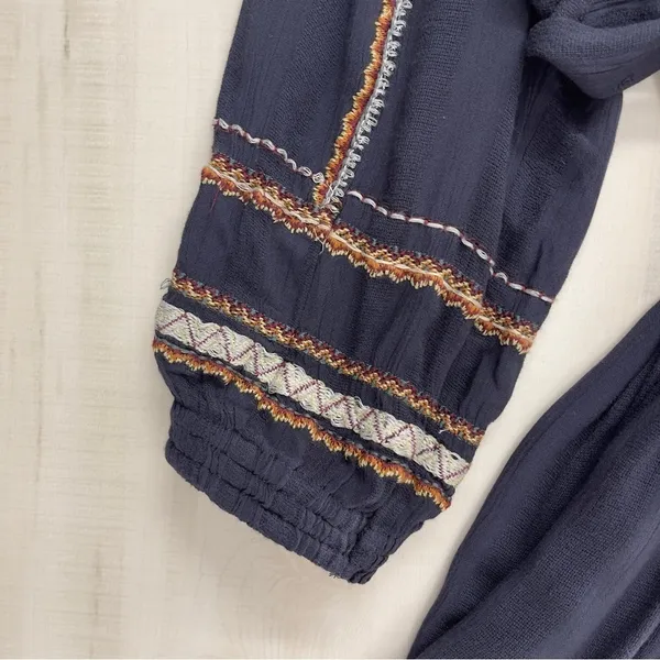 NWT $148 FREE PEOPLE Delilah midnight long sleeve boho mini dress XS - Image 7