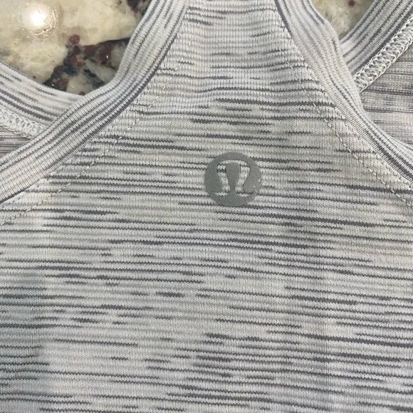 Lululemon White Grey Racerback Tank Top‎ - Image 3