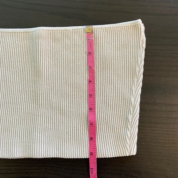 BABATON Beige Ribbed Knit Tube‎ Top Bandeau M Neutral Basic Capule Layering - Image 8