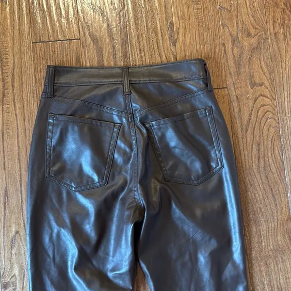 Old Navy high rise bootcut brown faux leather pants 0 - Image 12