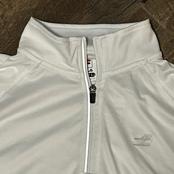 Fila Women’s pickleball quarter-zip pullover. It is a long-sleeve White Small‎ - Image 3