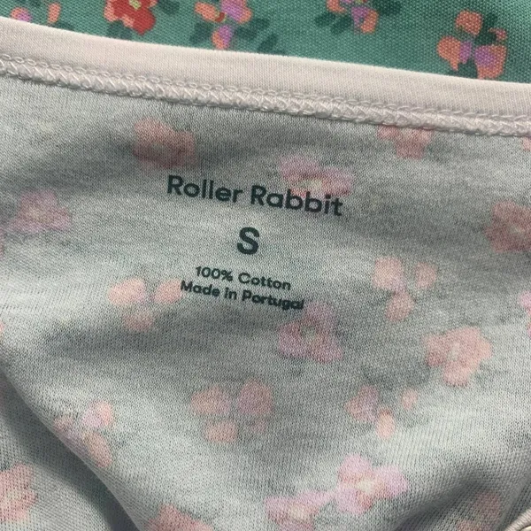 Anthropologie Roberta Roller Rabbit Blooms Pajama Top Tee Henley Floral Green Size US Small‎ - Image 13