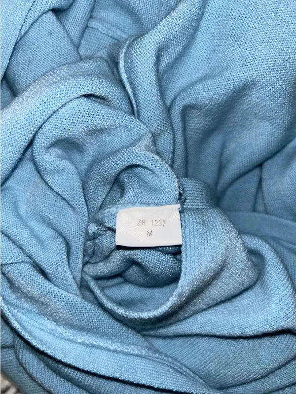 Shein Blue Wrap Sweater - Image 4