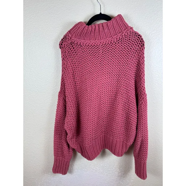 Free‎ People My Only Sunshine Chunky Knit Sweater Women M Oversized Boho Slouchy - Image 3