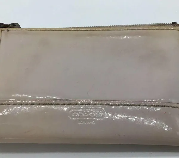 Coach patent shiny leather gray/purple wallet - Image 8