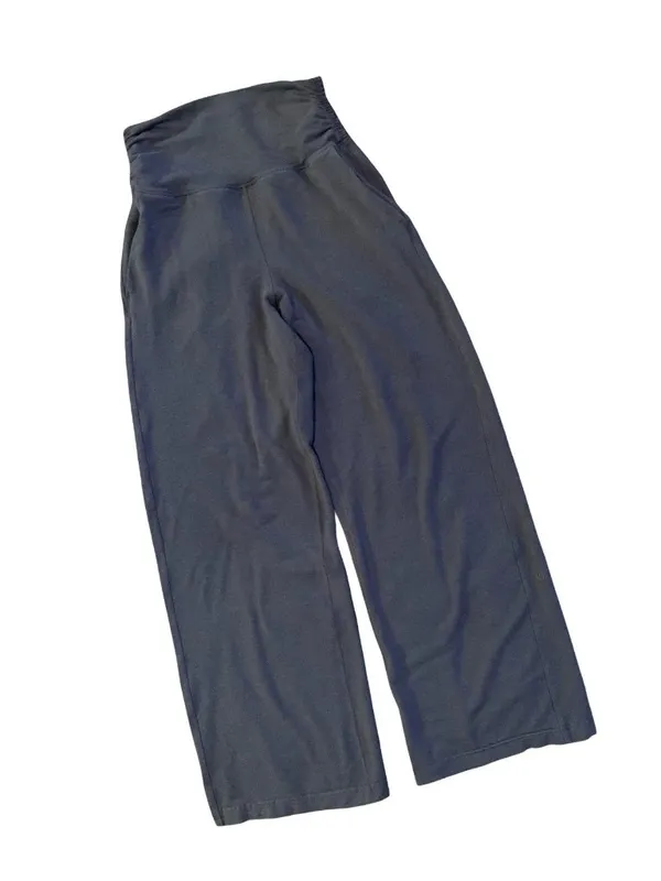 Lululemon Take It Easy Pants Womens Blue High Rise Ruched Waist Band Yoga Sz 4 - Image 2