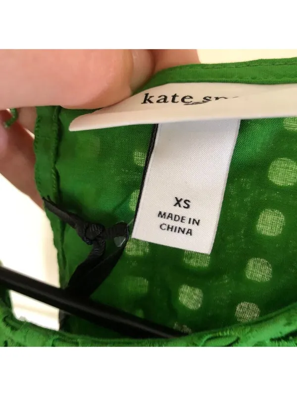 Kate Spade X Target NWT Green Boxy Eyelet Crop Top Size XS Broken Button Loop - Image 5