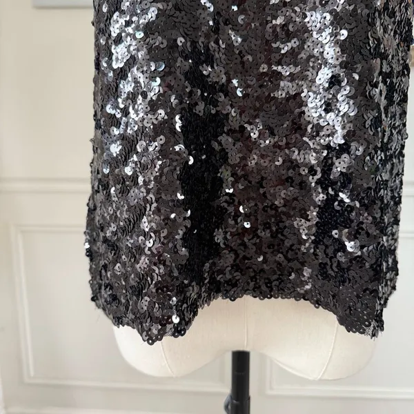 NWT Zara Knit Black Sequin Tank Top S - Image 3