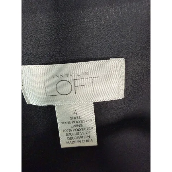 Loft Vintage Black Moody Floral Cottage Button Blouse Size 4 - Image 2