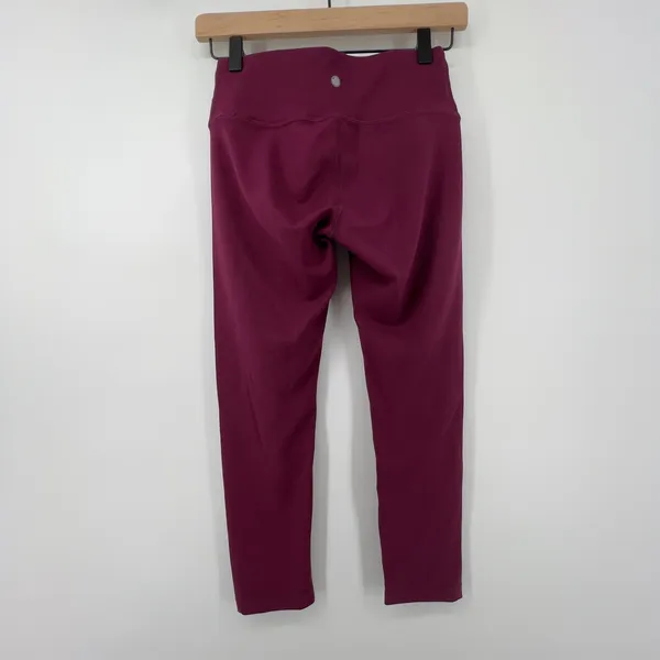 Yogalicious Women XS Mid-Rise Capri‎ Legging Maroon Stretch Athleisure Yoga Gym - Image 4