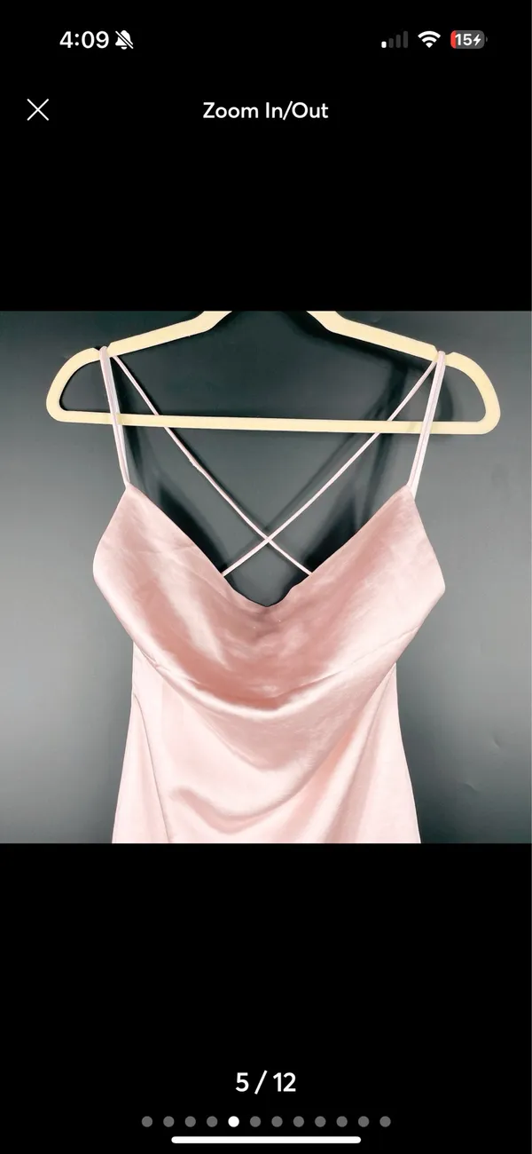 Revolve Superdown Billie Drape Midi Dress Sating Pink Slip Criss Cross Back Small - Image 5
