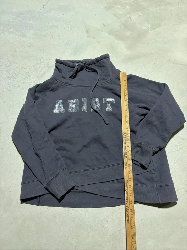 Ariat Charcoal Pullover Sweatshirt with sequin Letters xl - Image 5